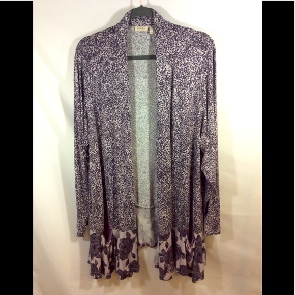 LOGO By Lori Goldstein Cardigan Top Tunic 2X